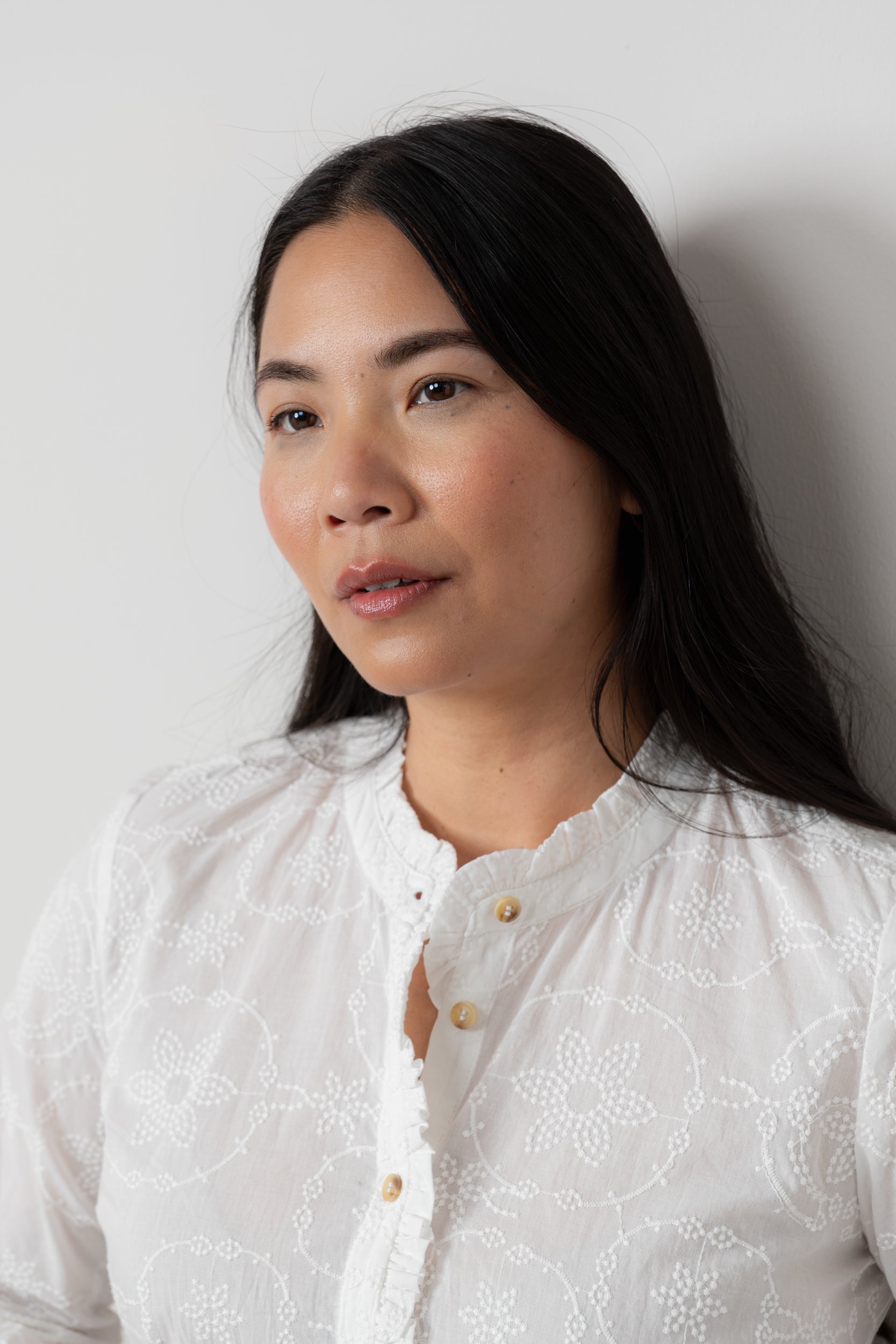 Lily and Me Rachel Frill Blouse Embroidered-Shirts & Tops-White finn