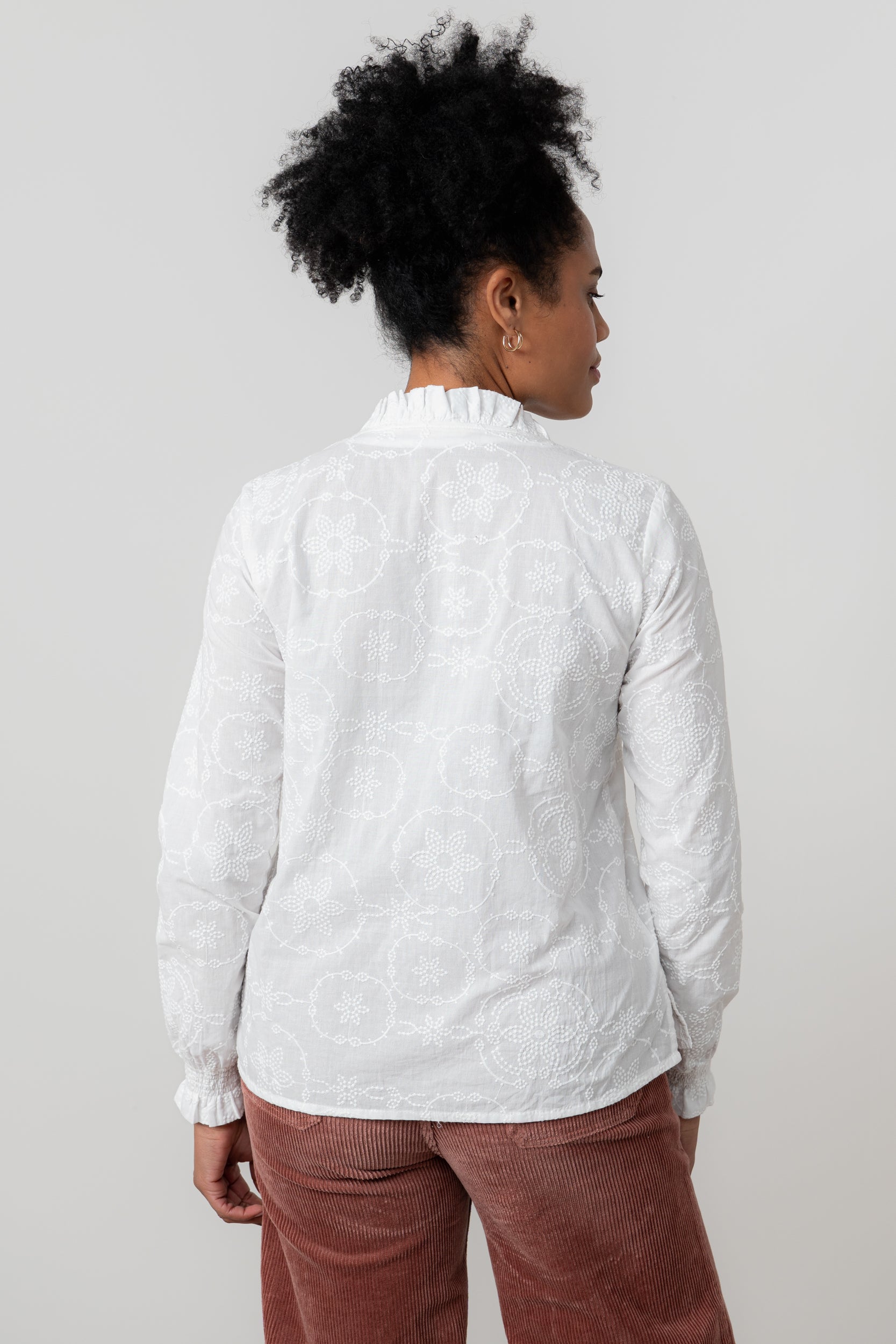 Lily and Me Kit Ruffle Blouse Embroidered