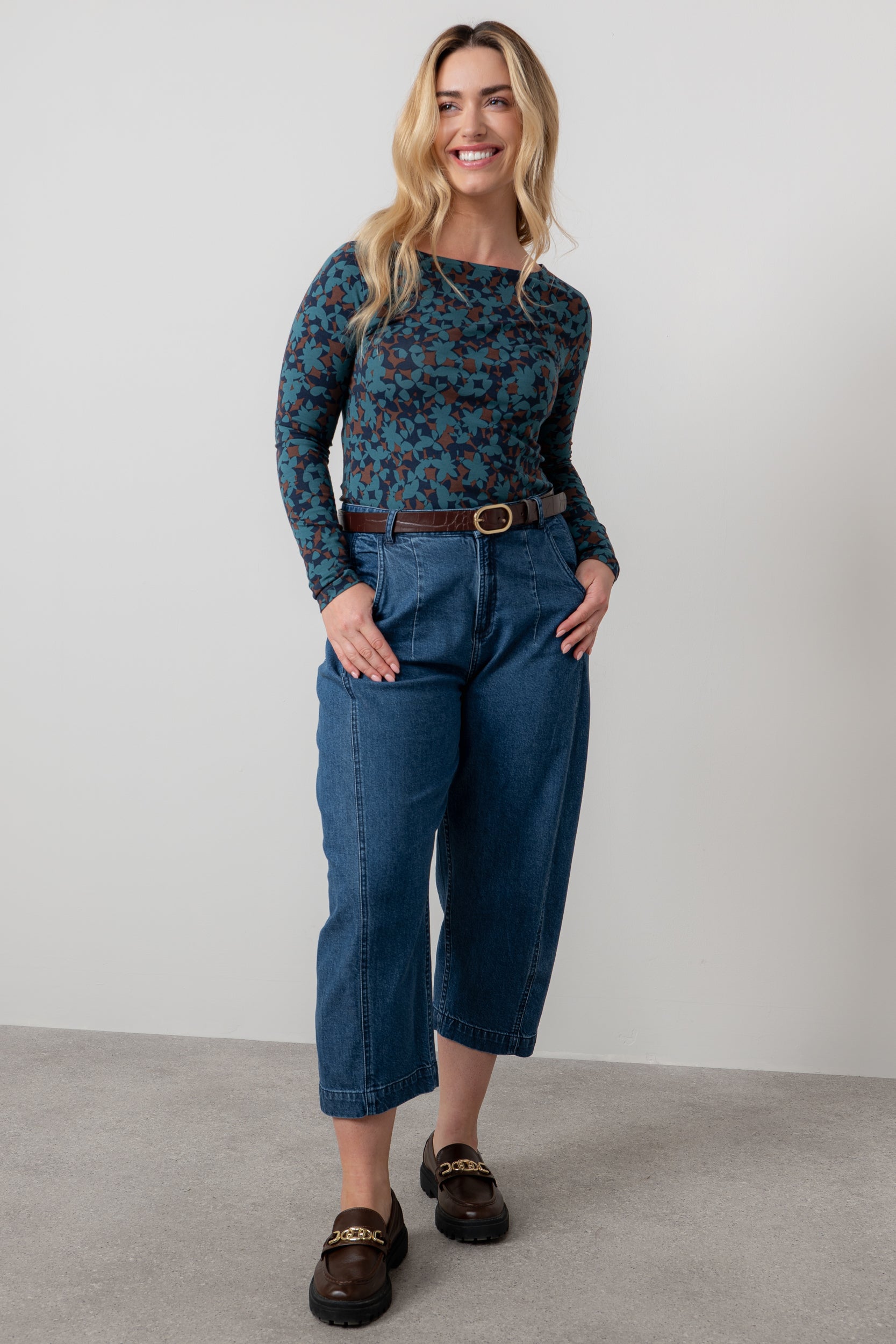 Lily and Me Monica Top Geo Bloom-Tops-White finn