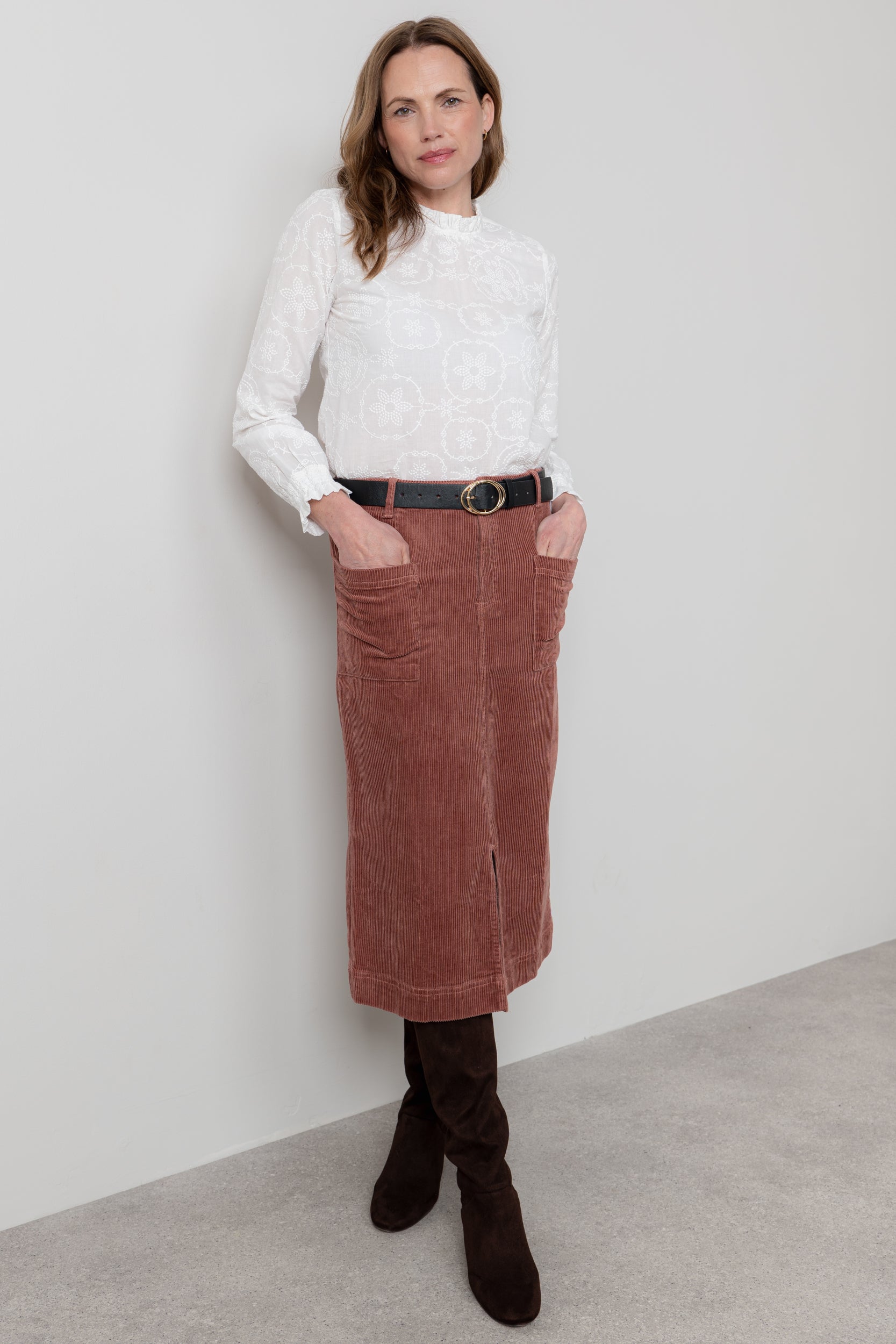 Lily and Me Penrose Skirt Plain-Skirts-White finn