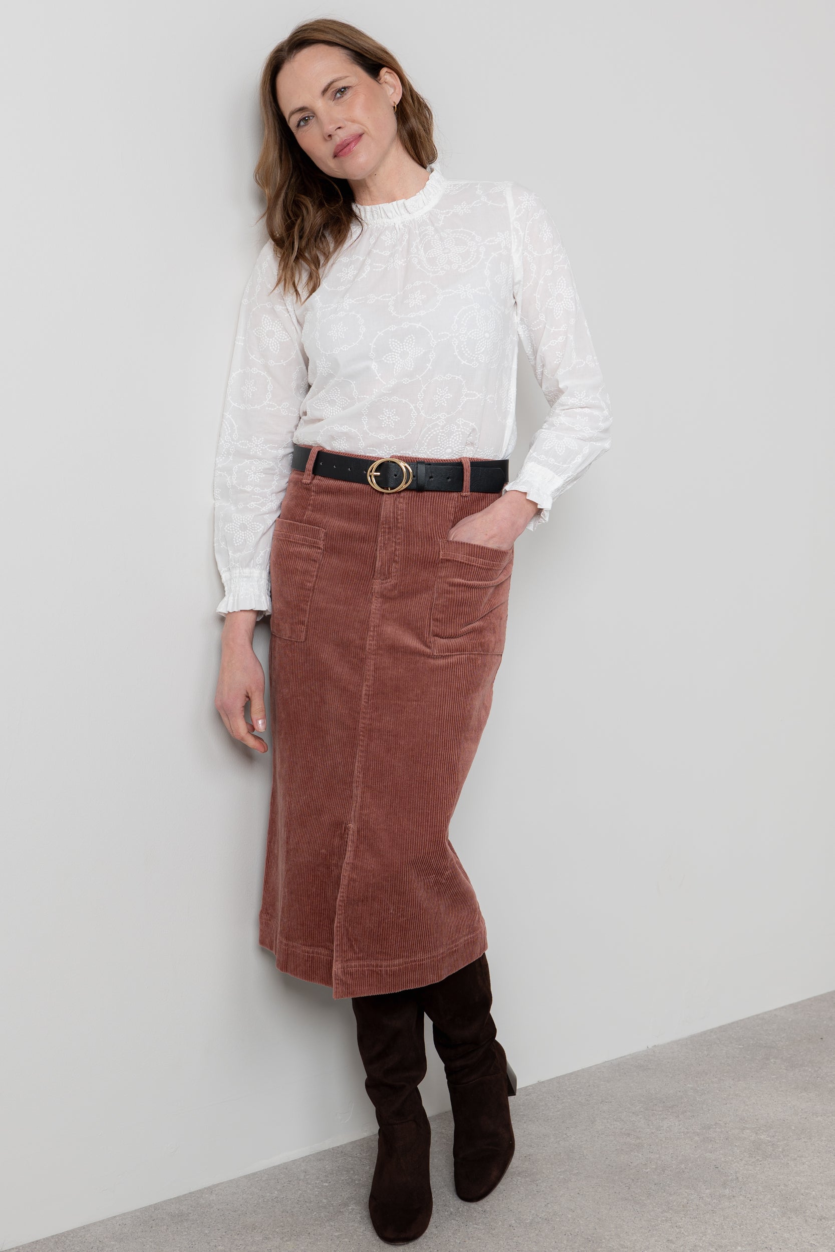 Lily and Me Penrose Skirt Plain-Skirts-White finn