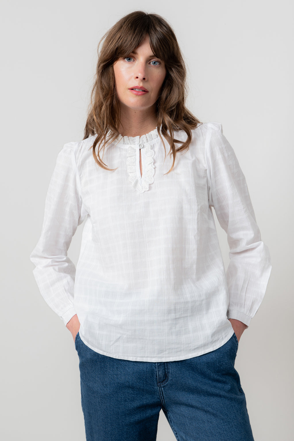 Lily and Me Emily Blouse Plain Check