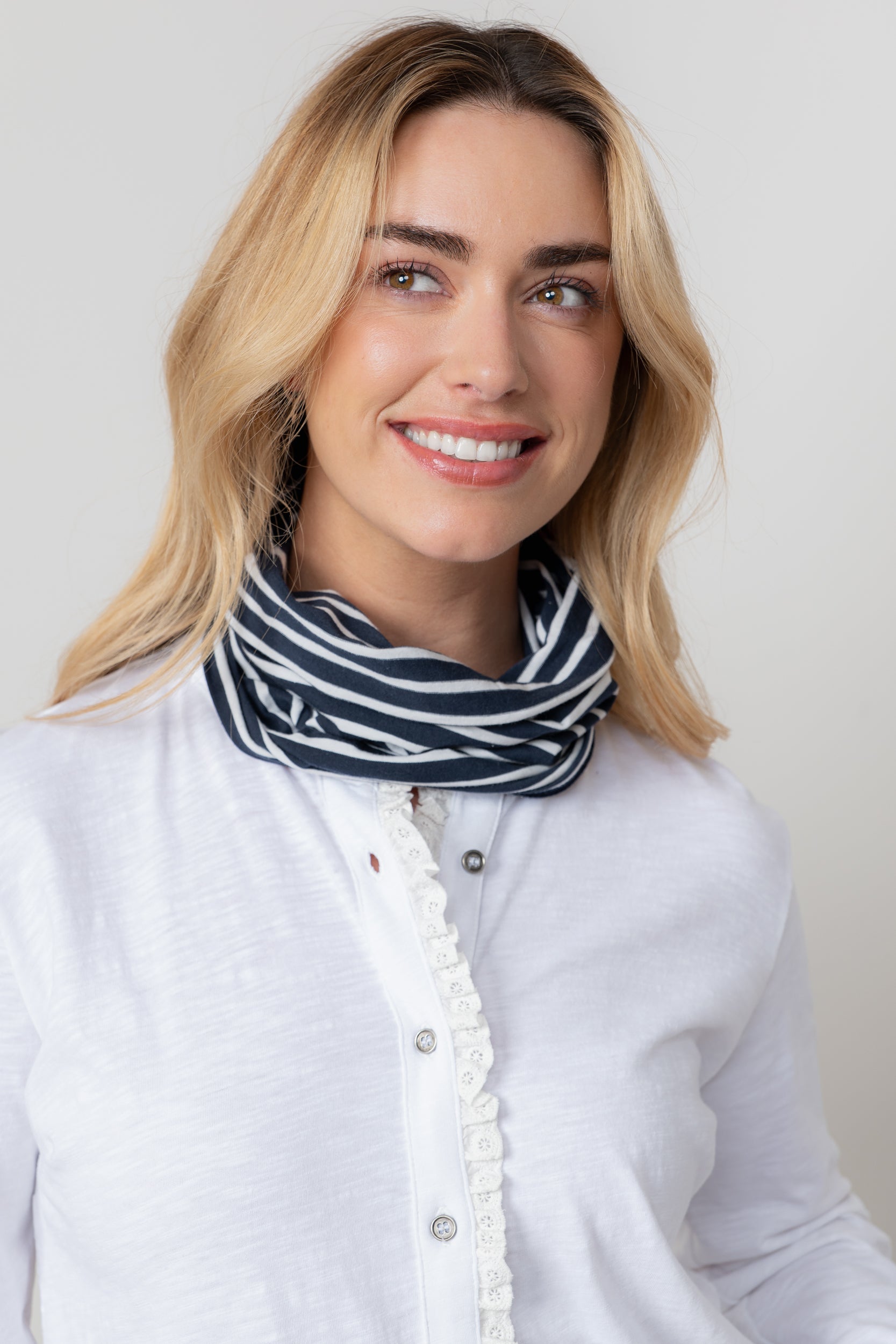 Lily and Me Stripe Multiband-Headband-White finn