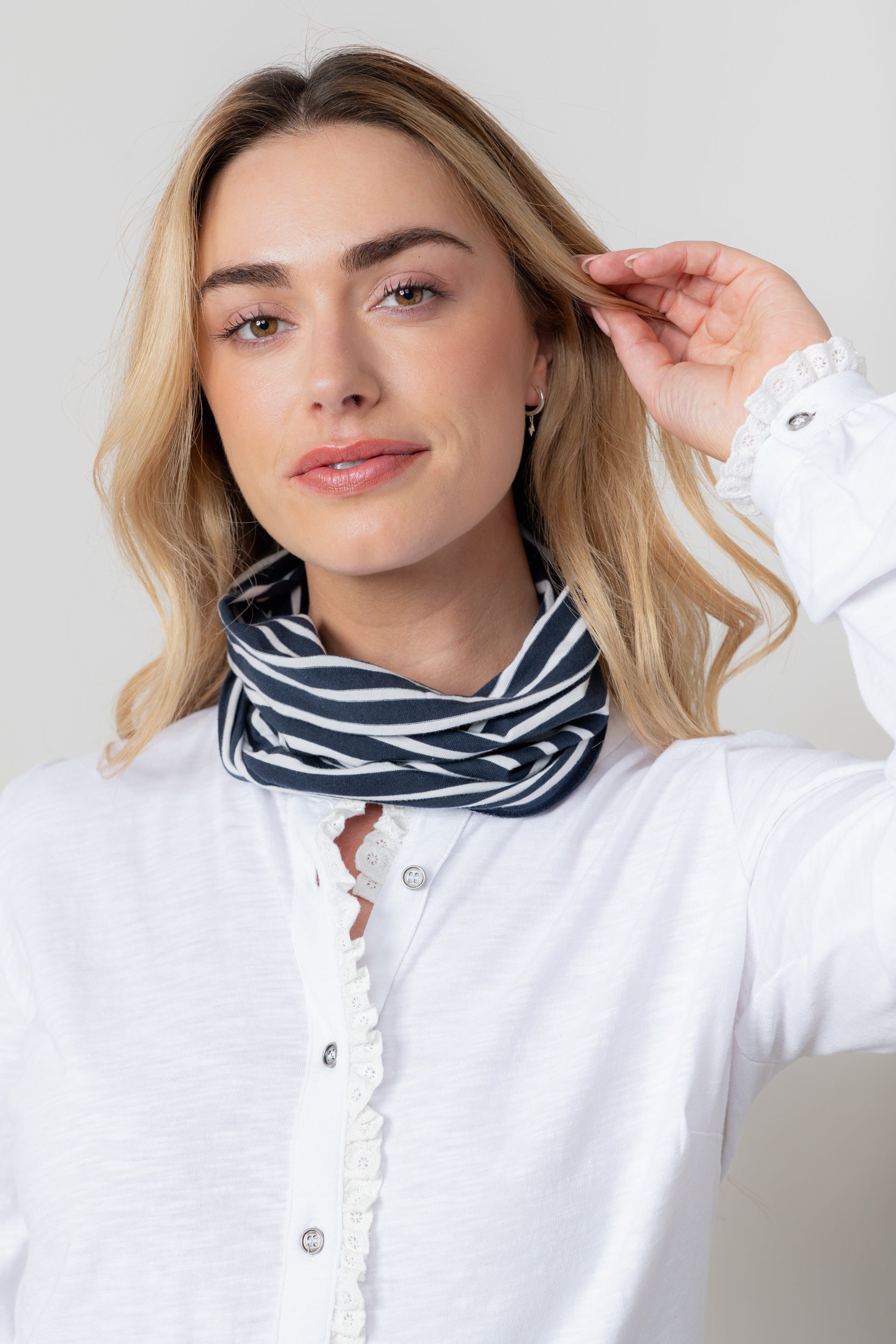 Lily and Me Stripe Multiband-Headband-White finn