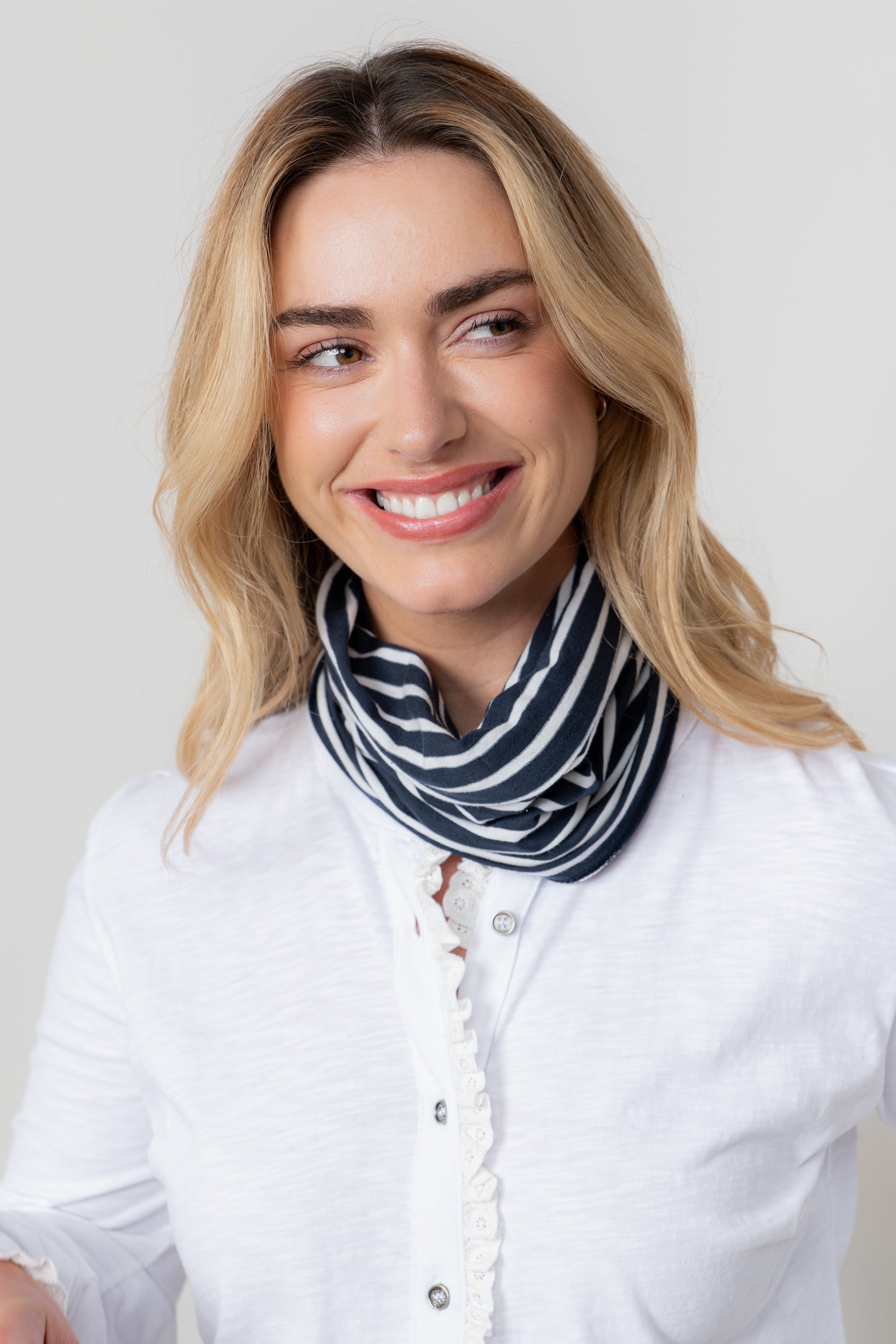 Lily and Me Stripe Multiband-Headband-White finn