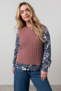 Lily and Me Eva Tank Fleck Knit-Knitted Vest-White finn