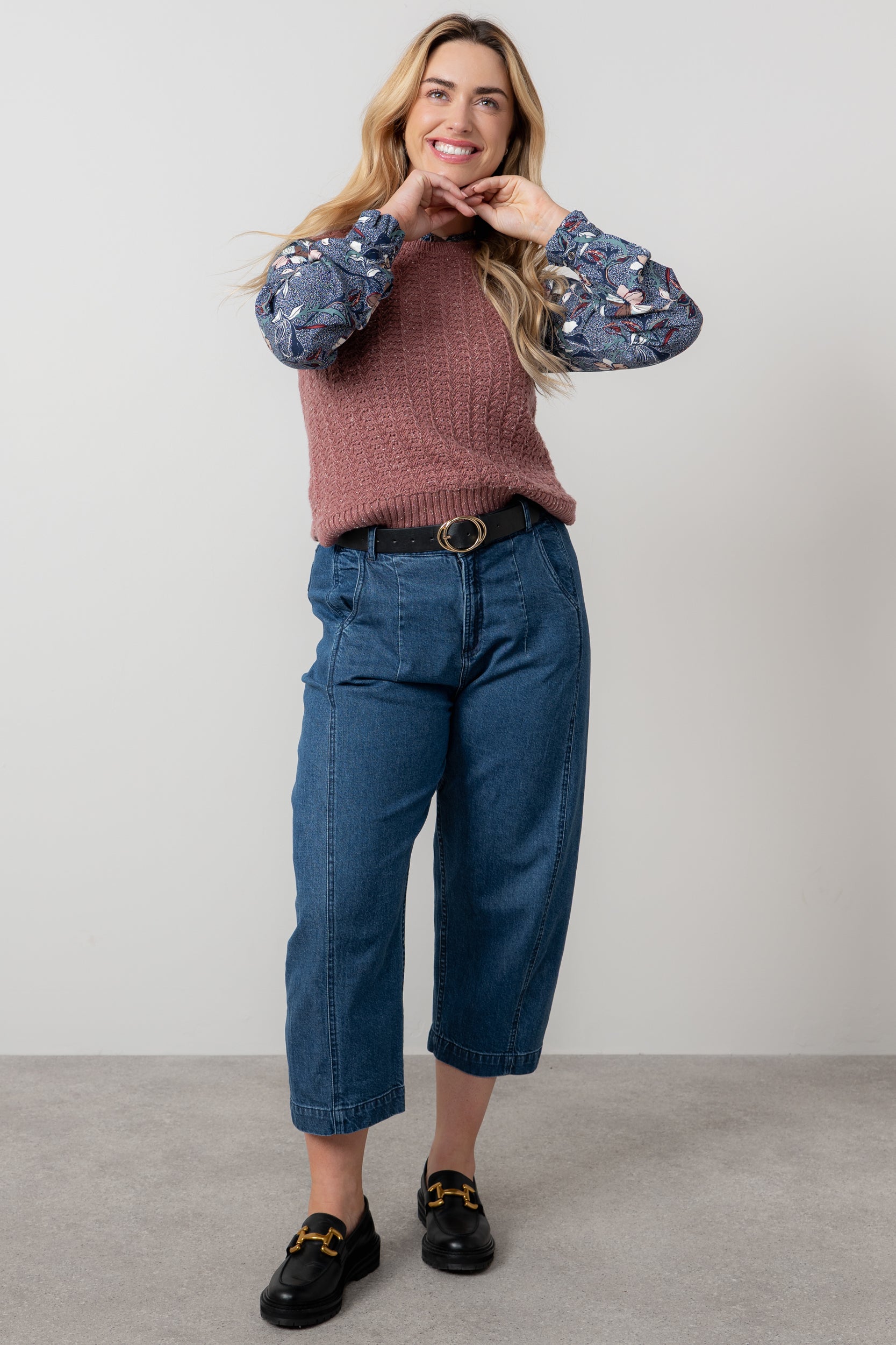 Lily and Me Eva Tank Fleck Knit-Knitted Vest-White finn