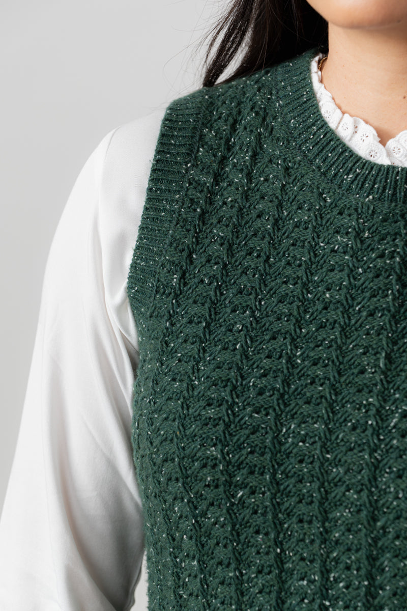 Lily and Me Eva Tank Fleck Knit-Knitted Vest-White finn