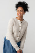 Lily and Me June Rib Cardigan Fleck Knit-Lily and Me-White finn