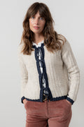 Lily and Me Adelia Cardi Fleck Knit-Cardigan-White finn