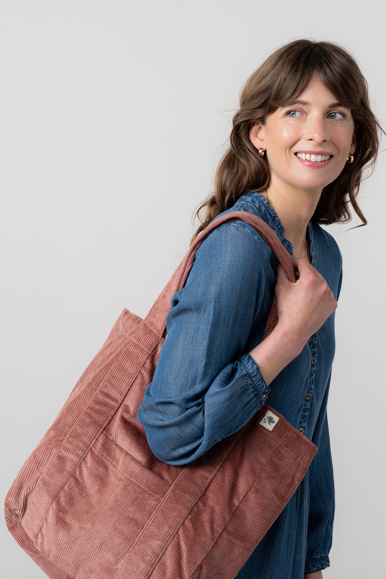 Lily and Me Cord Shopper Bag Plain