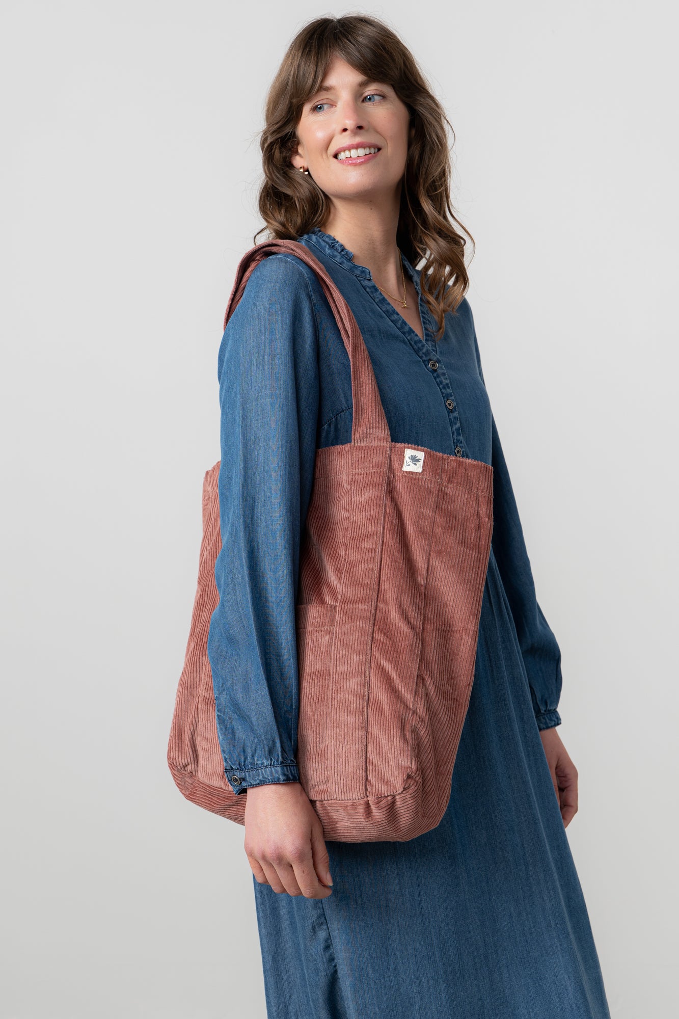 Lily and Me Cord Shopper Bag Plain