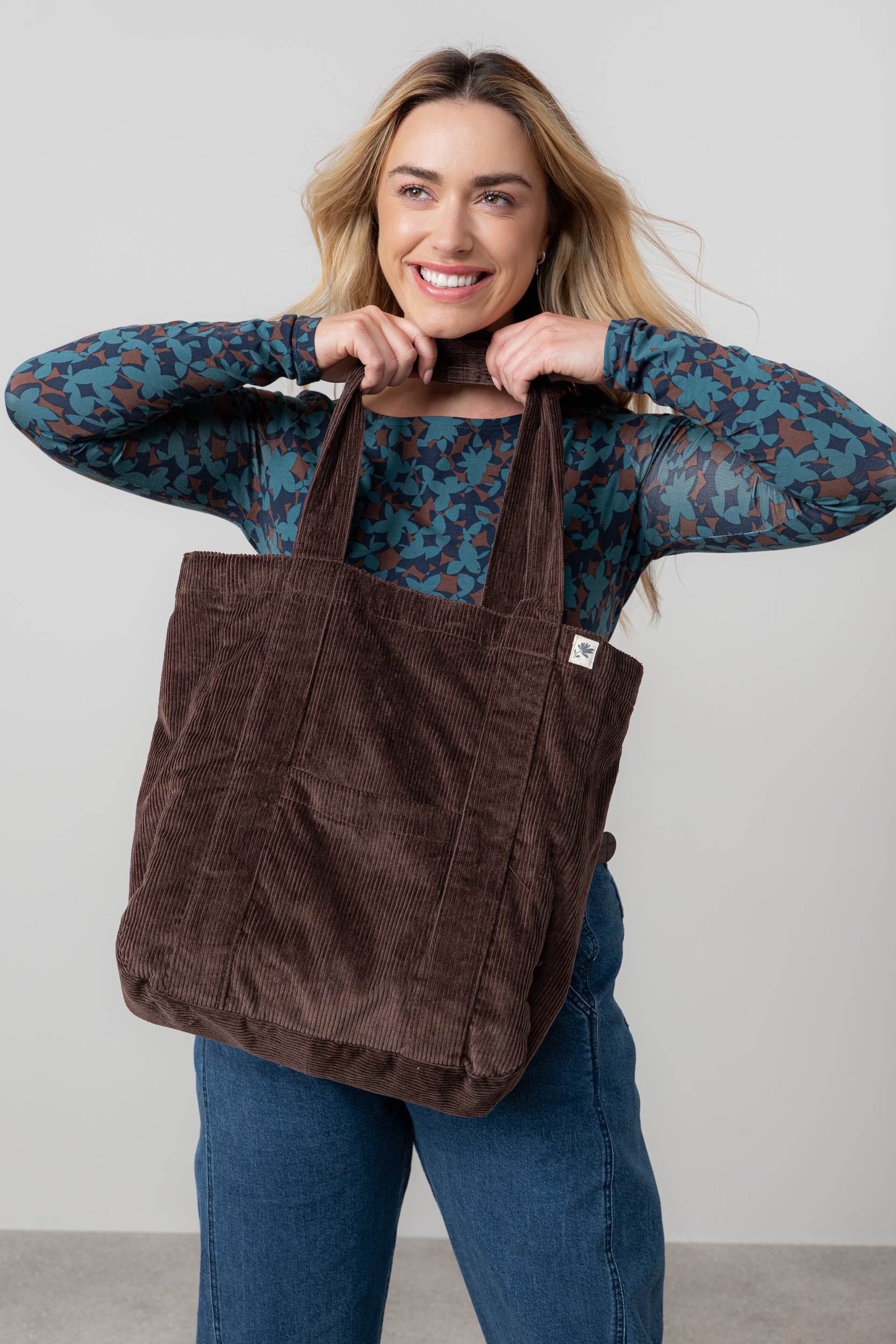 Lily and Me Cord Shopper Bag Plain