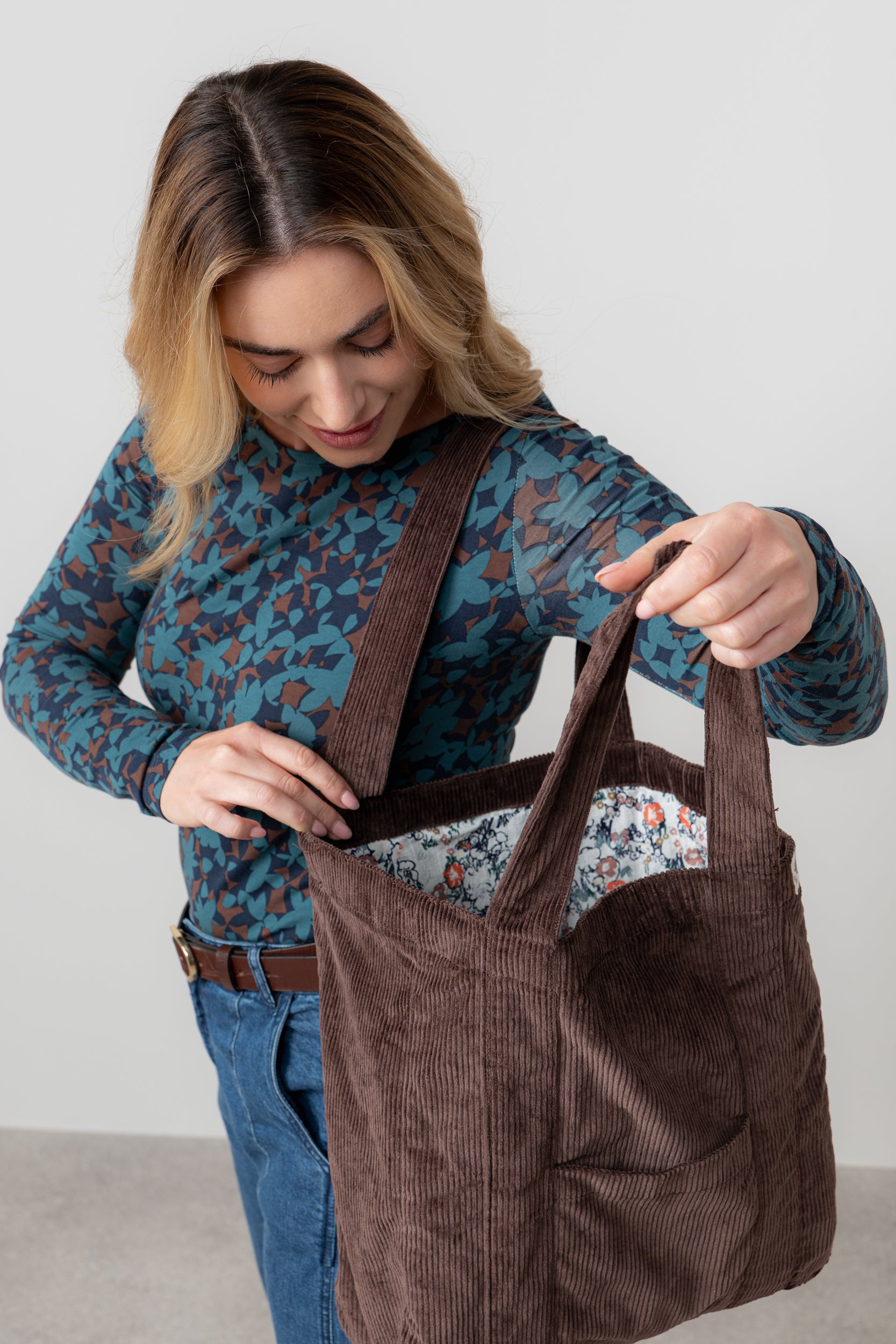 Lily and Me Cord Shopper Bag Plain