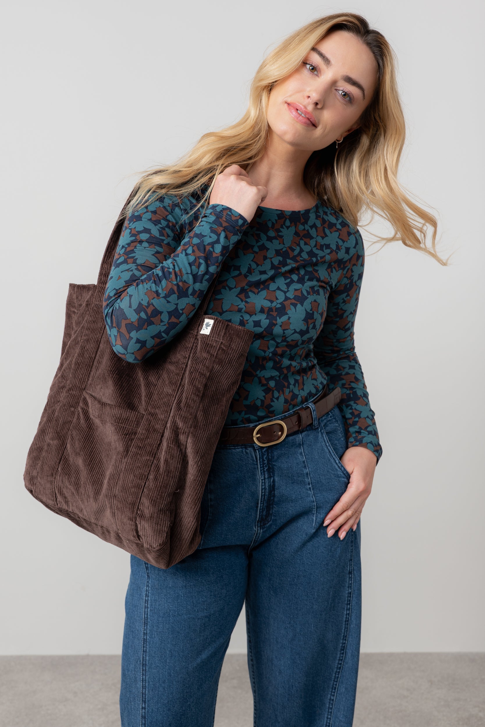 Lily and Me Cord Shopper Bag Plain