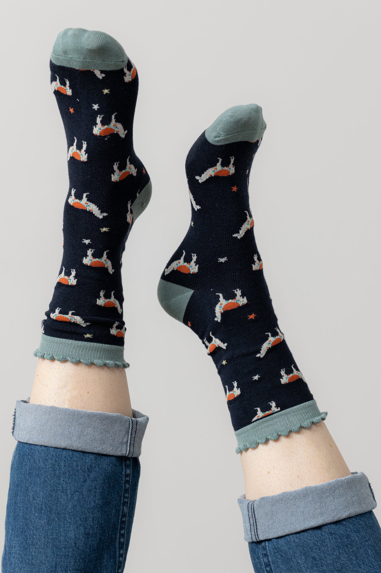 Lily and Me Laughing Llama Sock-Socks-White finn
