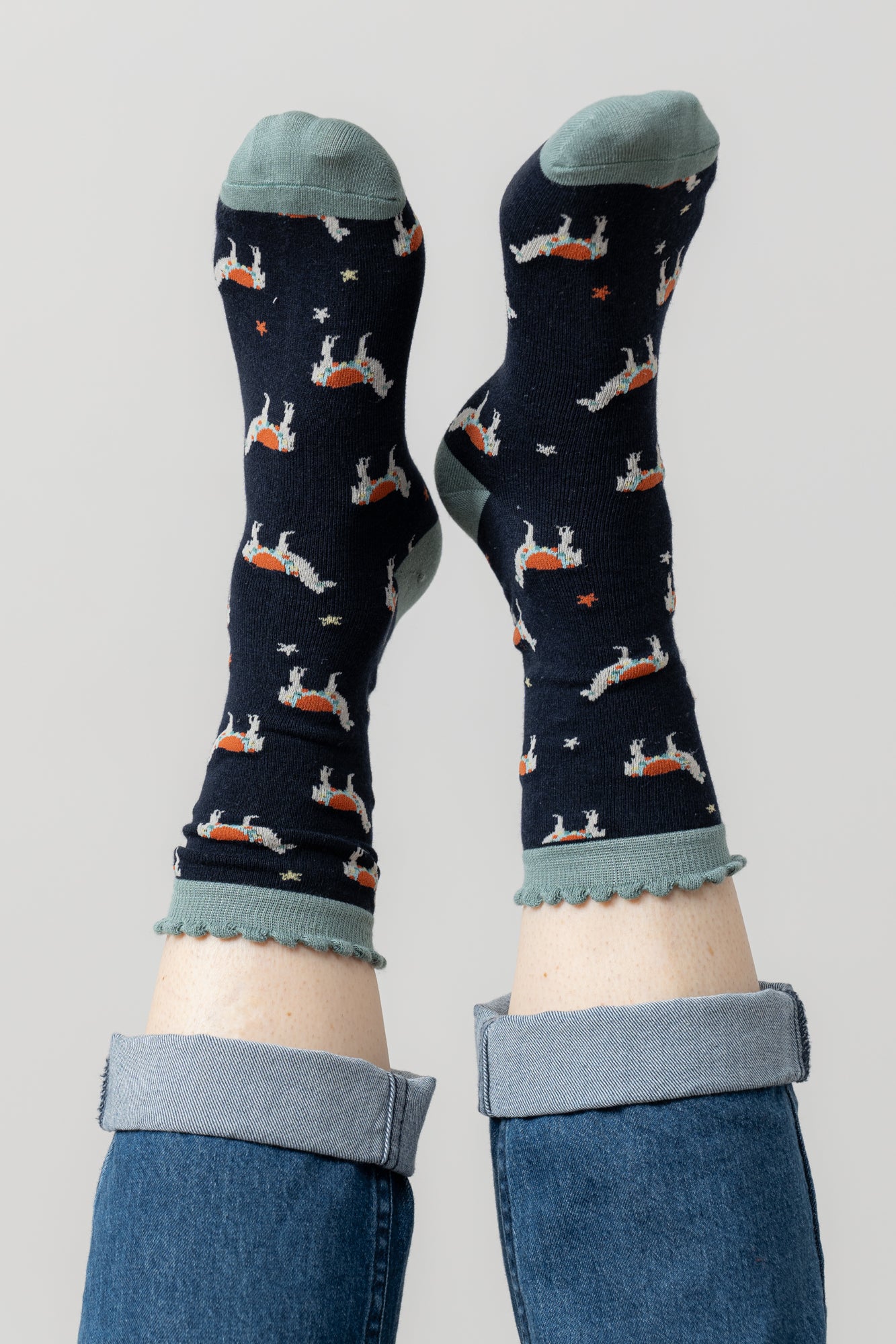 Lily and Me Laughing Llama Sock-Socks-White finn