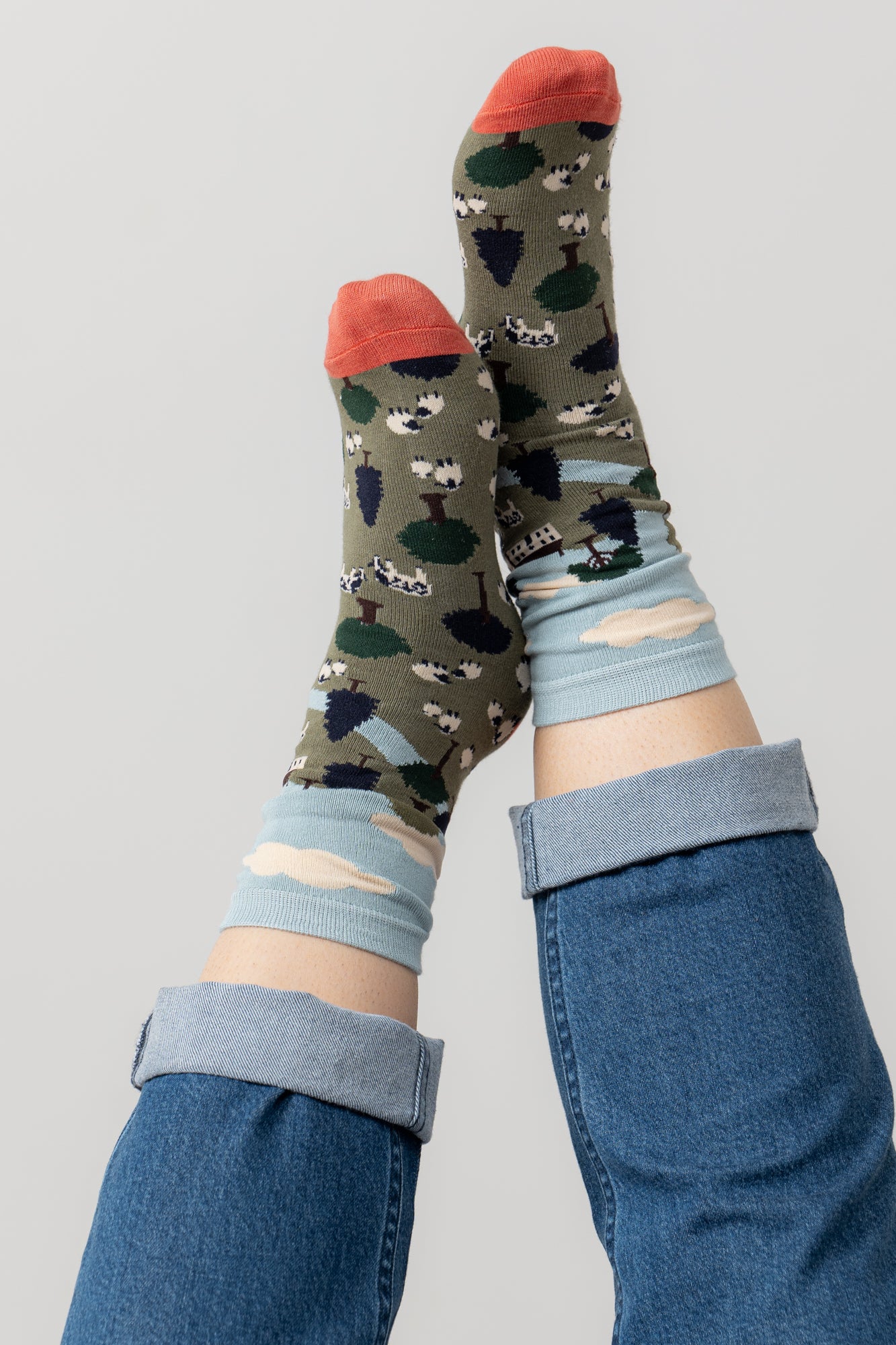 Lily and Me Country Scene Sock-sock-White finn