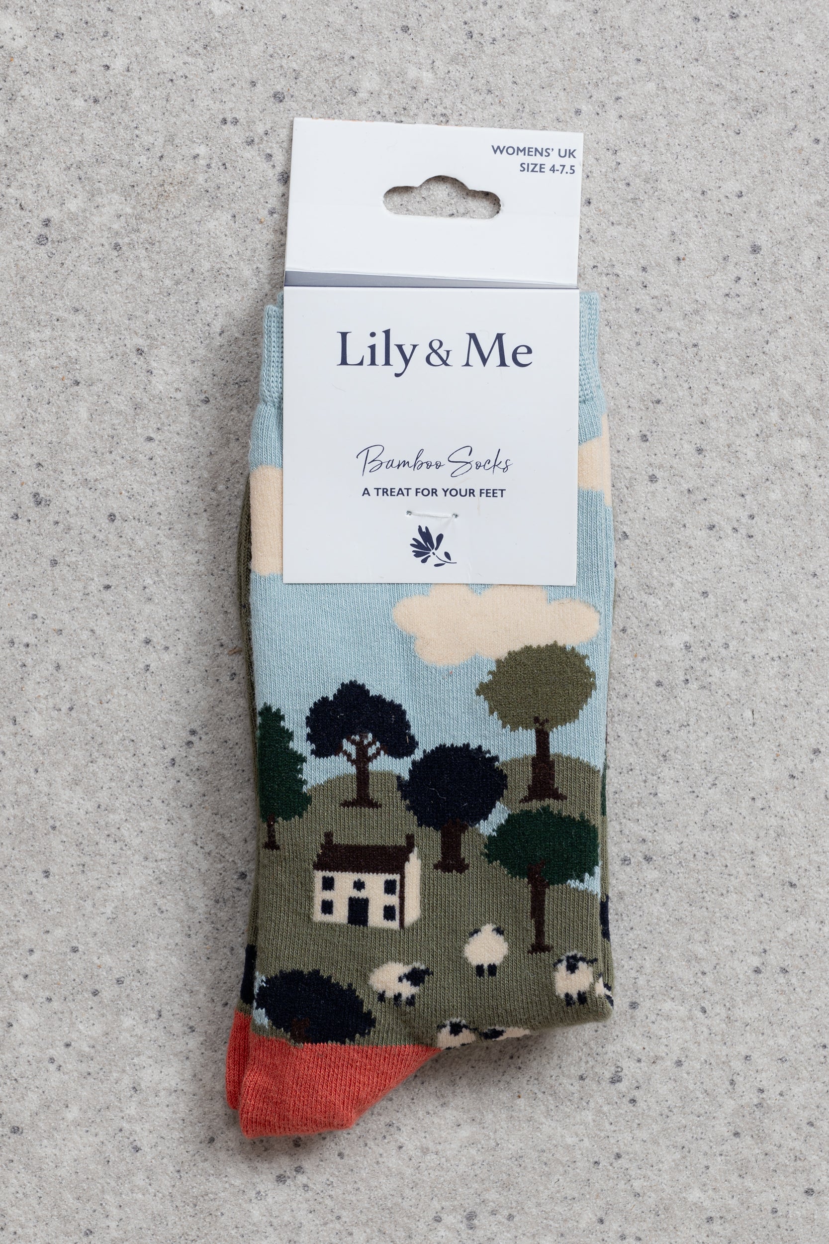 Lily and Me Country Scene Sock-sock-White finn