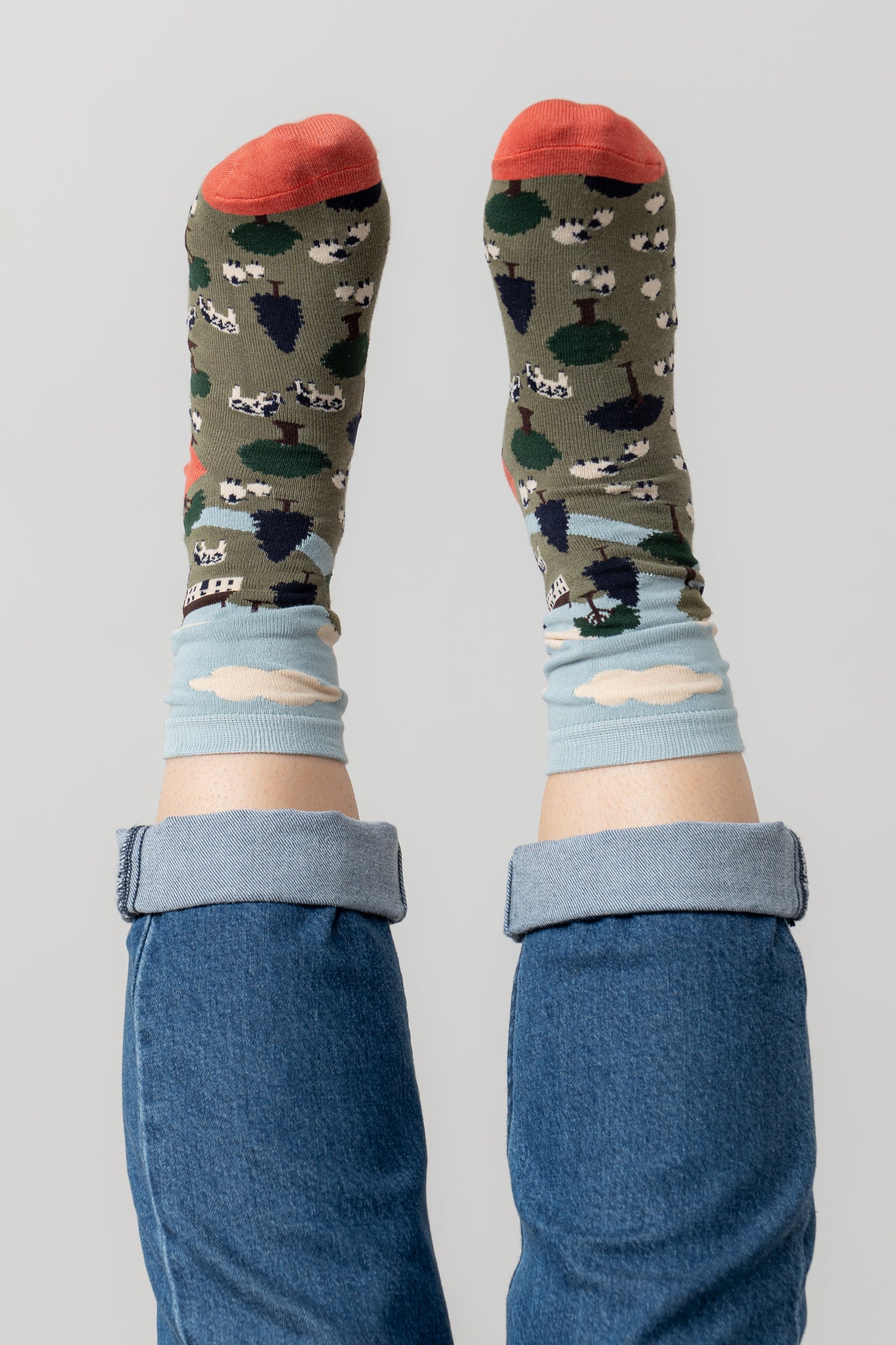 Lily and Me Country Scene Sock-sock-White finn