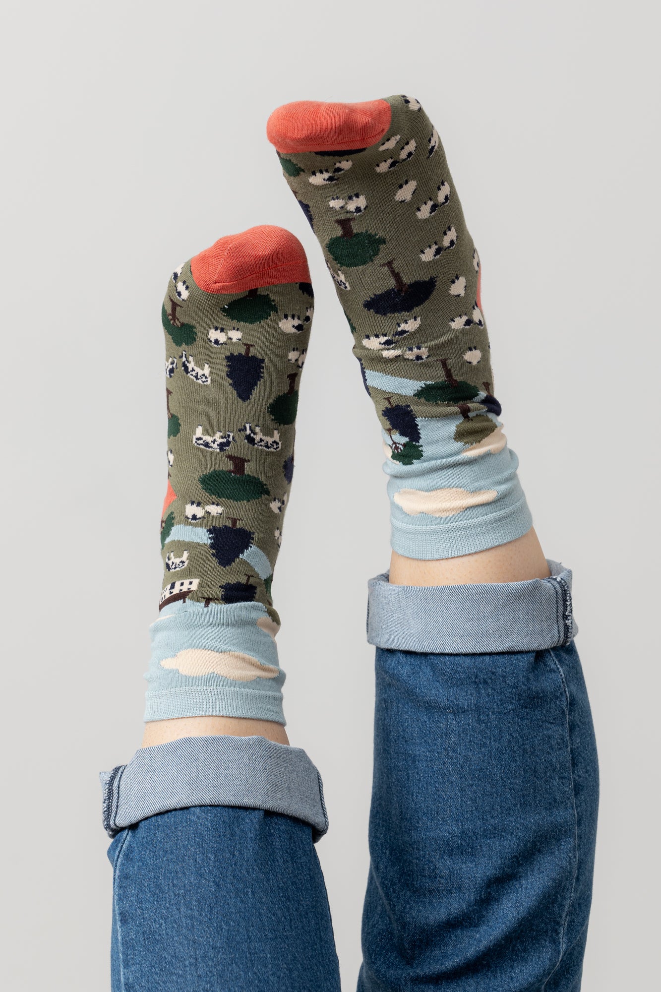 Lily and Me Country Scene Sock-sock-White finn