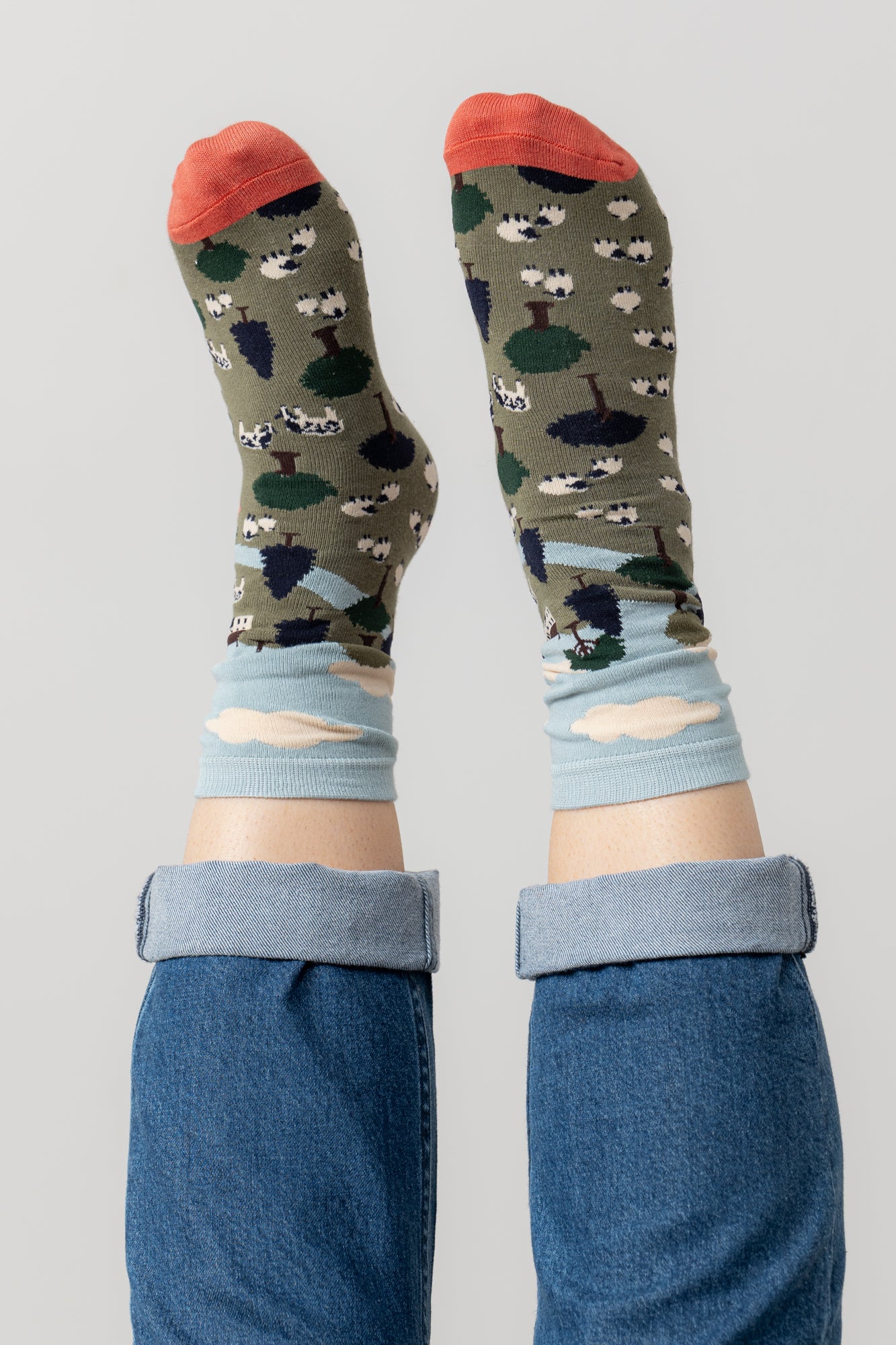 Lily and Me Country Scene Sock-sock-White finn