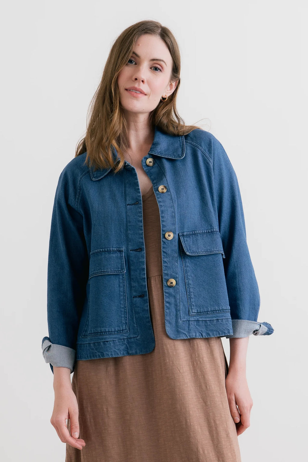 Lily and Me Helen Denim Jacket-Lily and Me-White finn