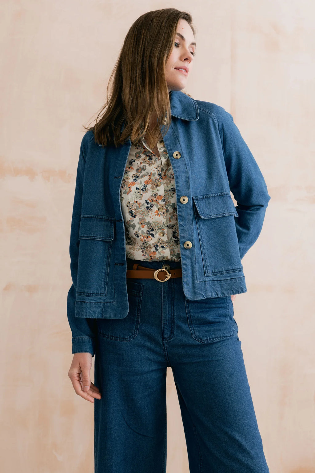 Lily and Me Helen Denim Jacket-Lily and Me-White finn