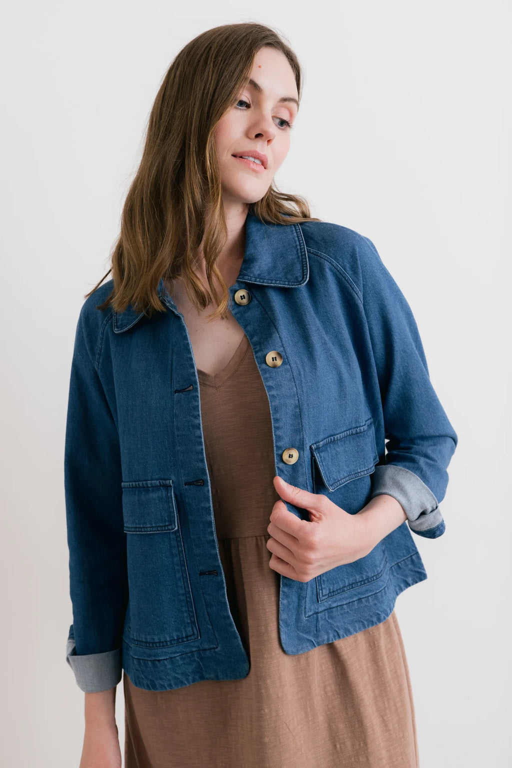 Lily and Me Helen Denim Jacket-Lily and Me-White finn