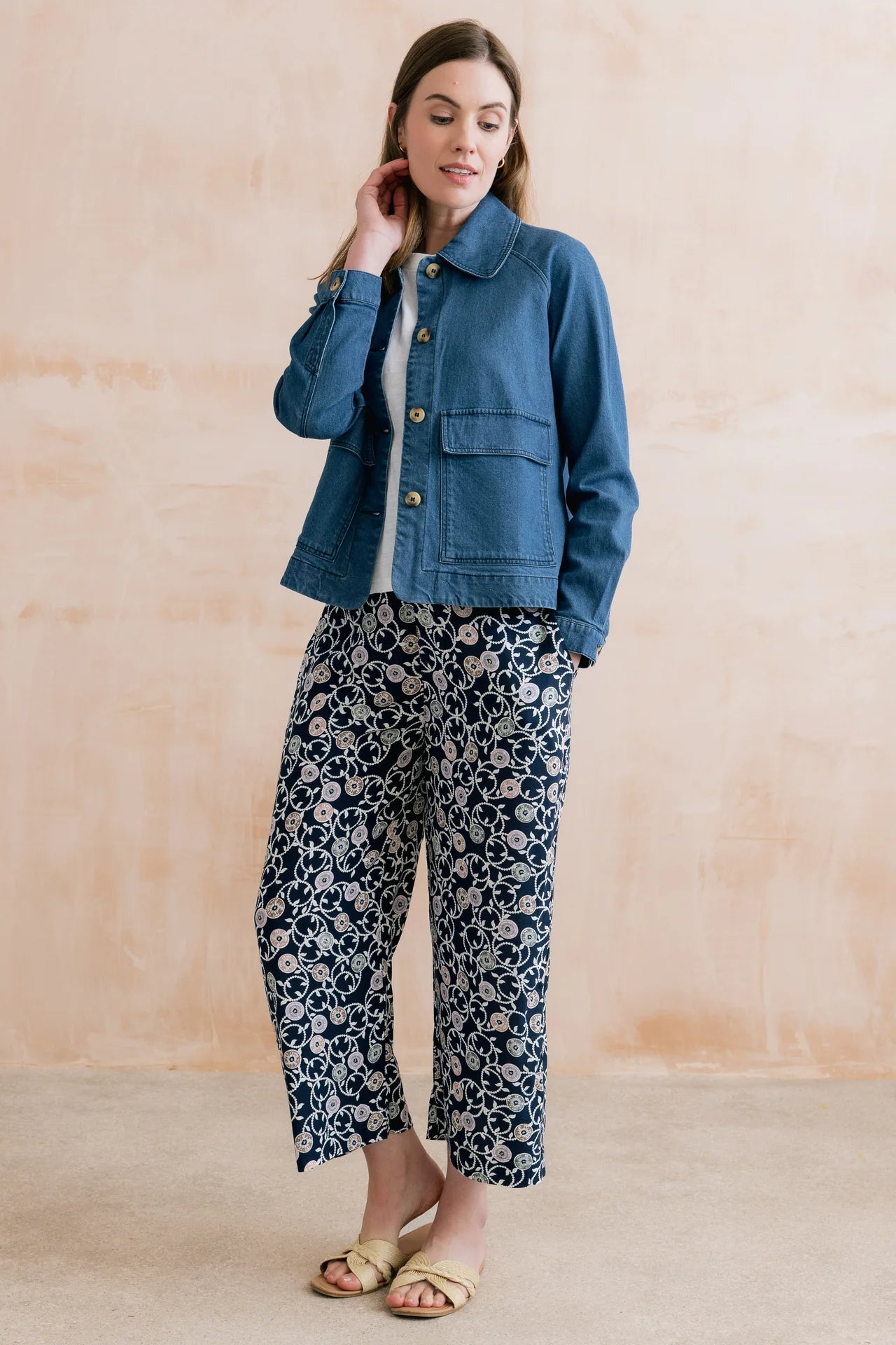 Lily and Me Helen Denim Jacket-Lily and Me-White finn