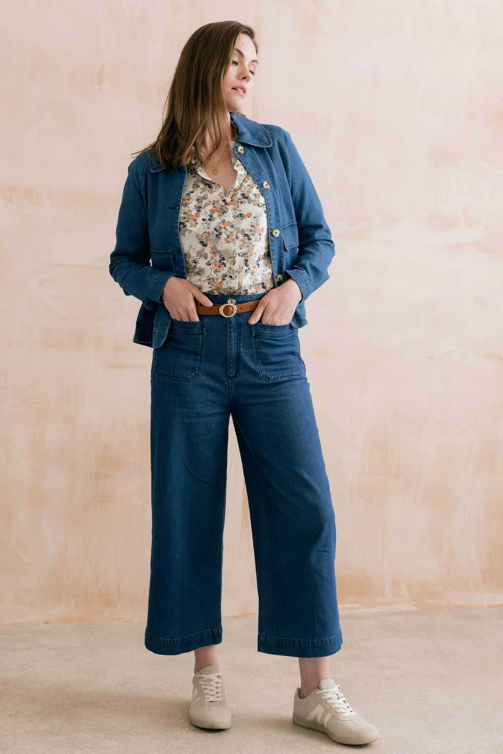 Lily and Me Helen Denim Jacket-Lily and Me-White finn