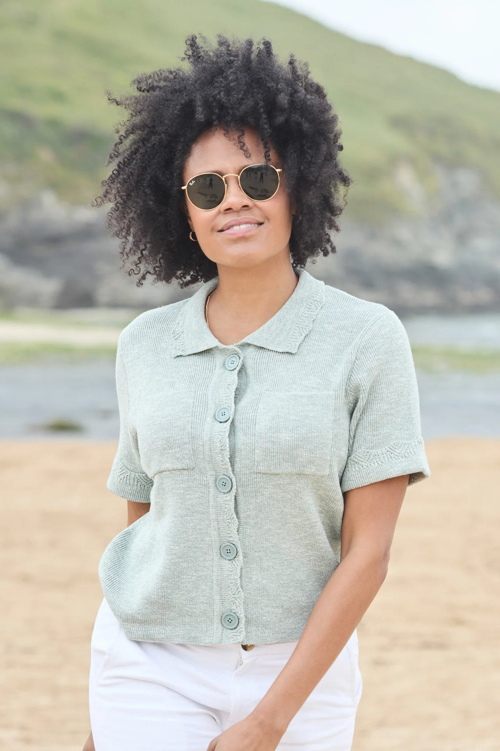 Lily and Me Phoebe Short Sleeve Knitted Jacket Lime