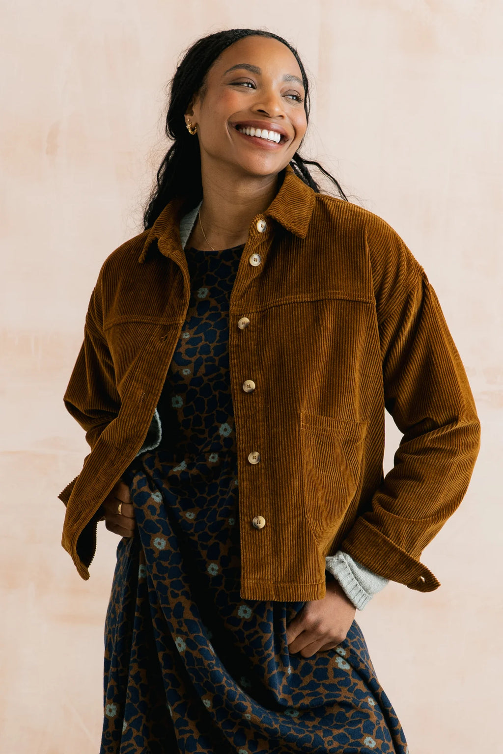 Lily & Me Olivia Shirt Jacket Plain Jumbo Cord
