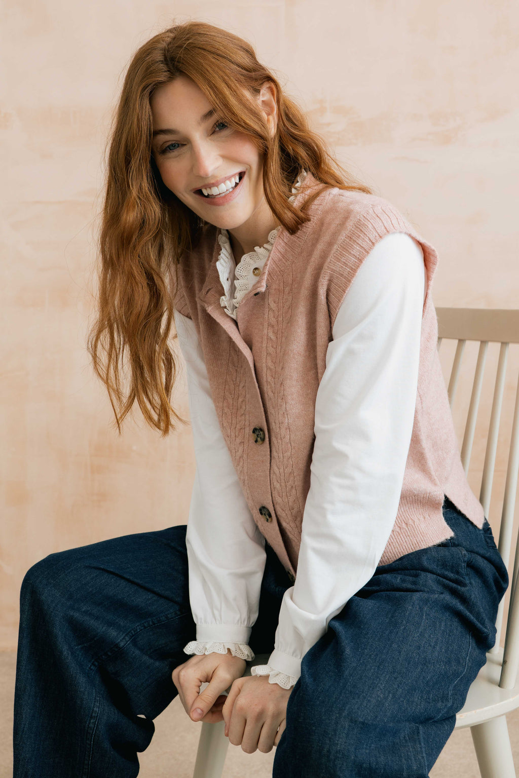 Lily & Me Stencil Vest Cable Knit