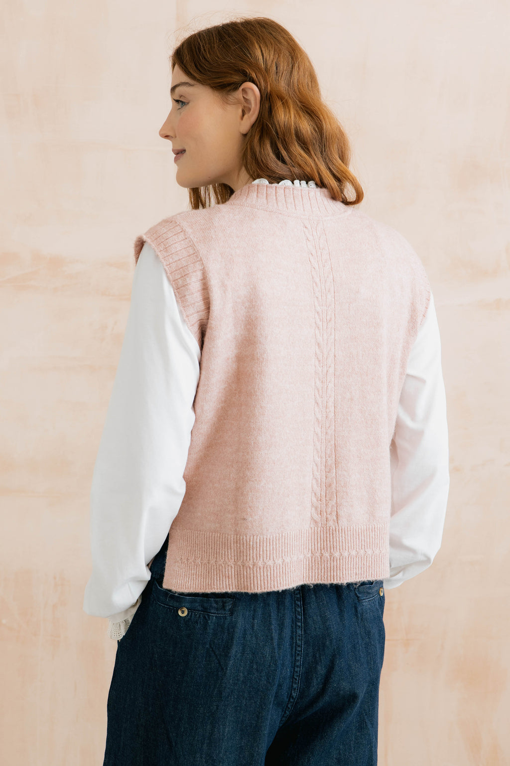 Lily & Me Stencil Vest Cable Knit