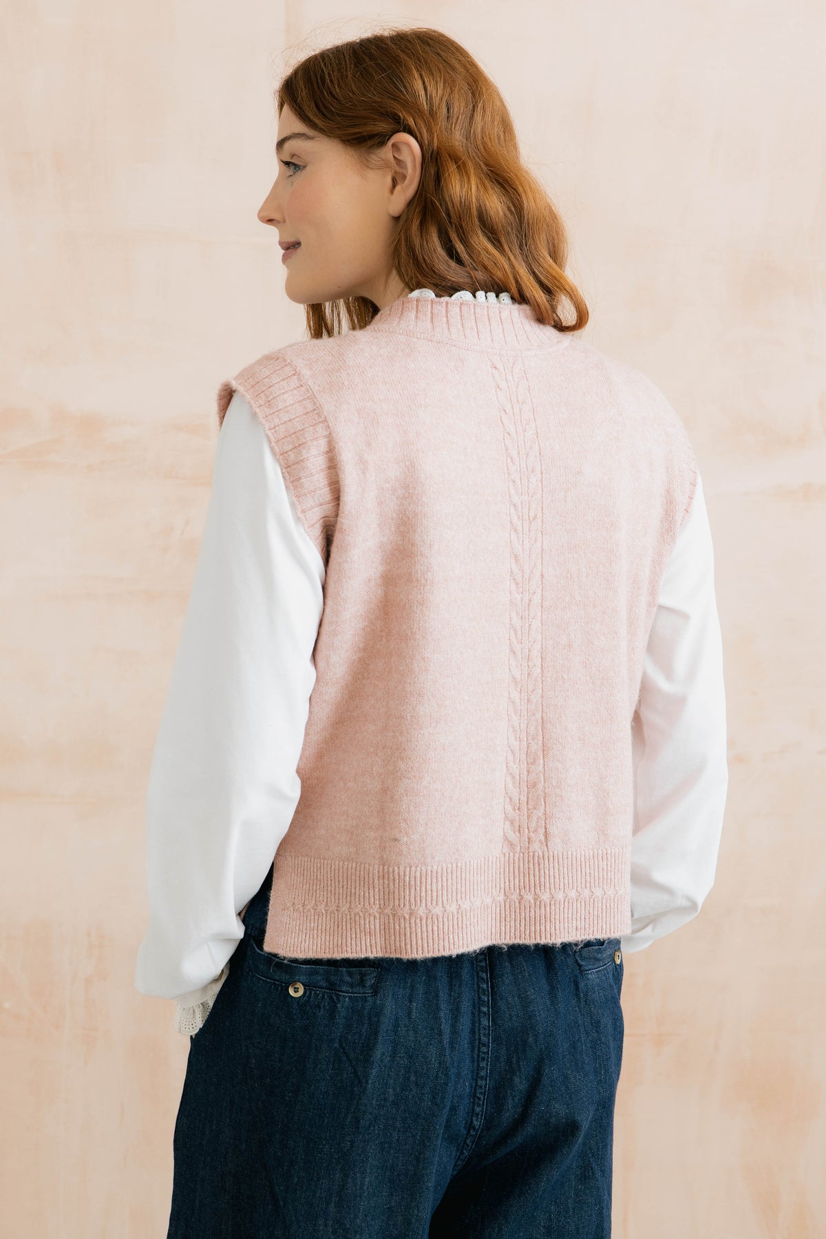 Lily & Me Stencil Vest Cable Knit