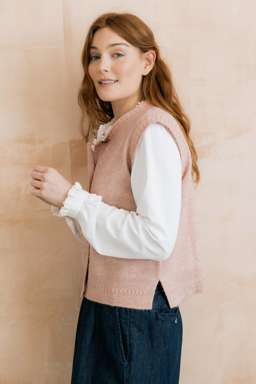 Lily & Me Stencil Vest Cable Knit