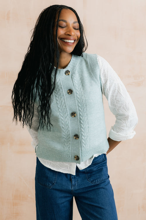 Lily & Me Stencil Vest Cable Knit