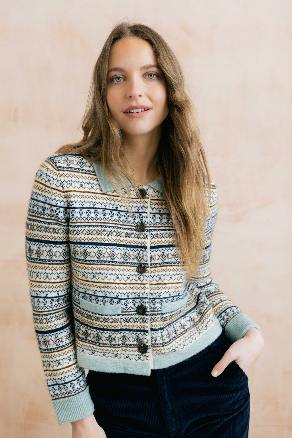 Lily & Me Chestnut Fair Isle Jacket
