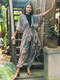 Suzie Blue Tie Dye Kimono-White finn
