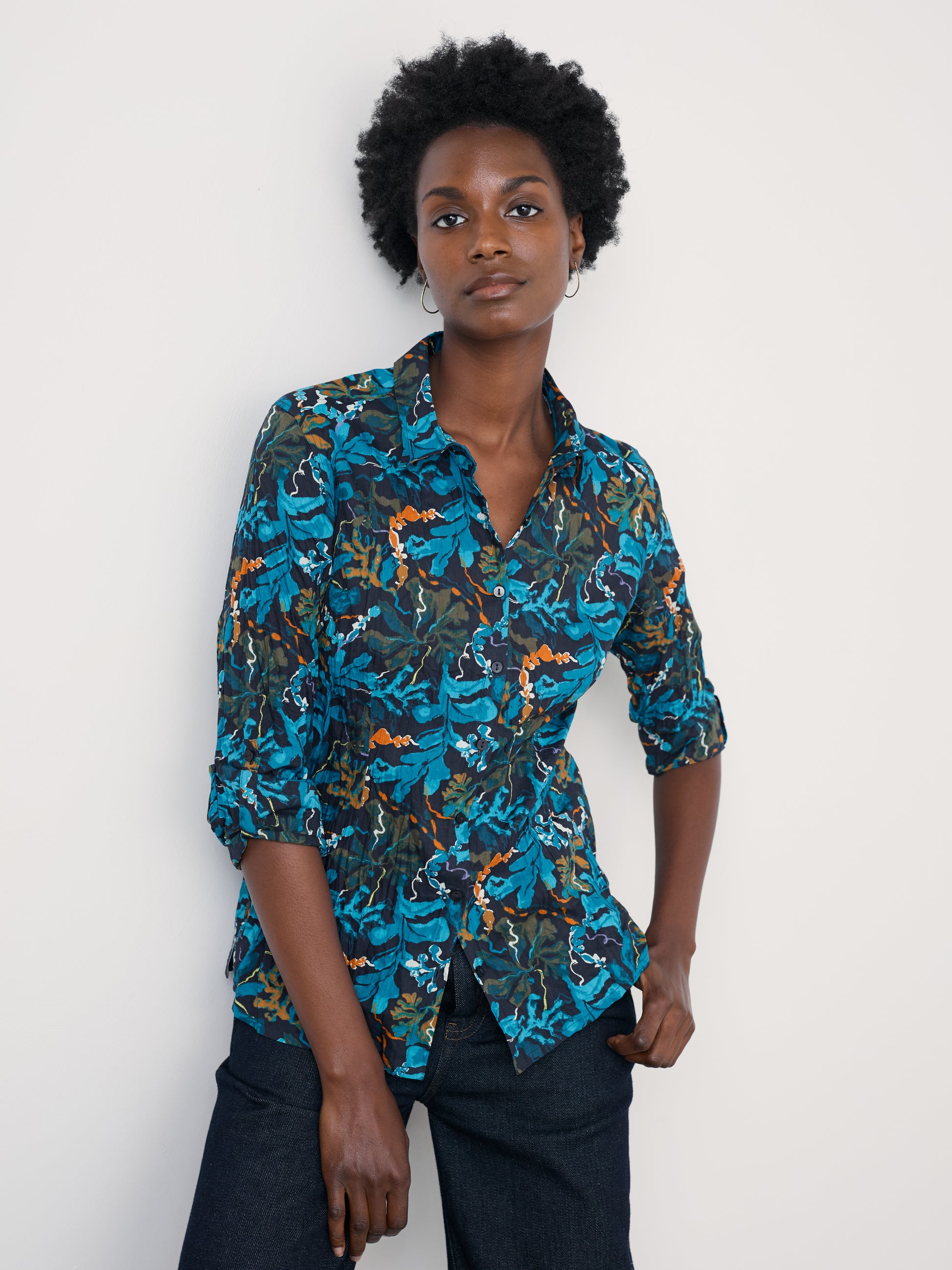 Seasalt Larissa Shirt Floating Fronds Maritime