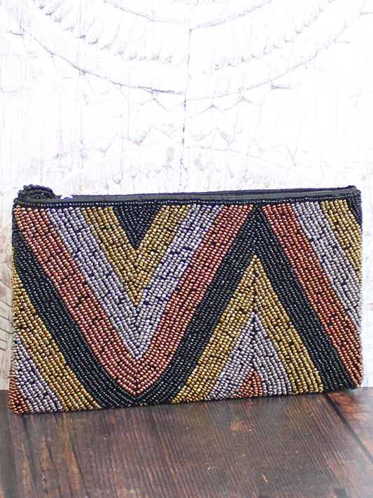 BEADED CLUTCH BAG – ZIG ZAG DESIGN