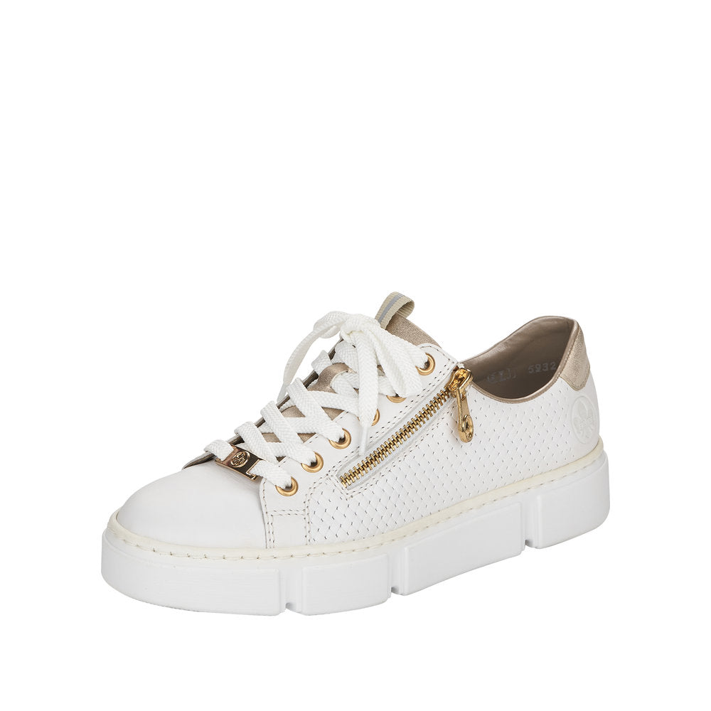 Rieker Contrast Trainer N5932-Footwear-White finn