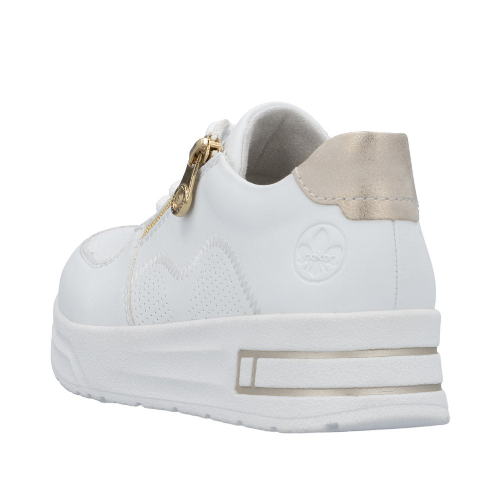 Rieker White Trainer N5932-Footwear-White finn