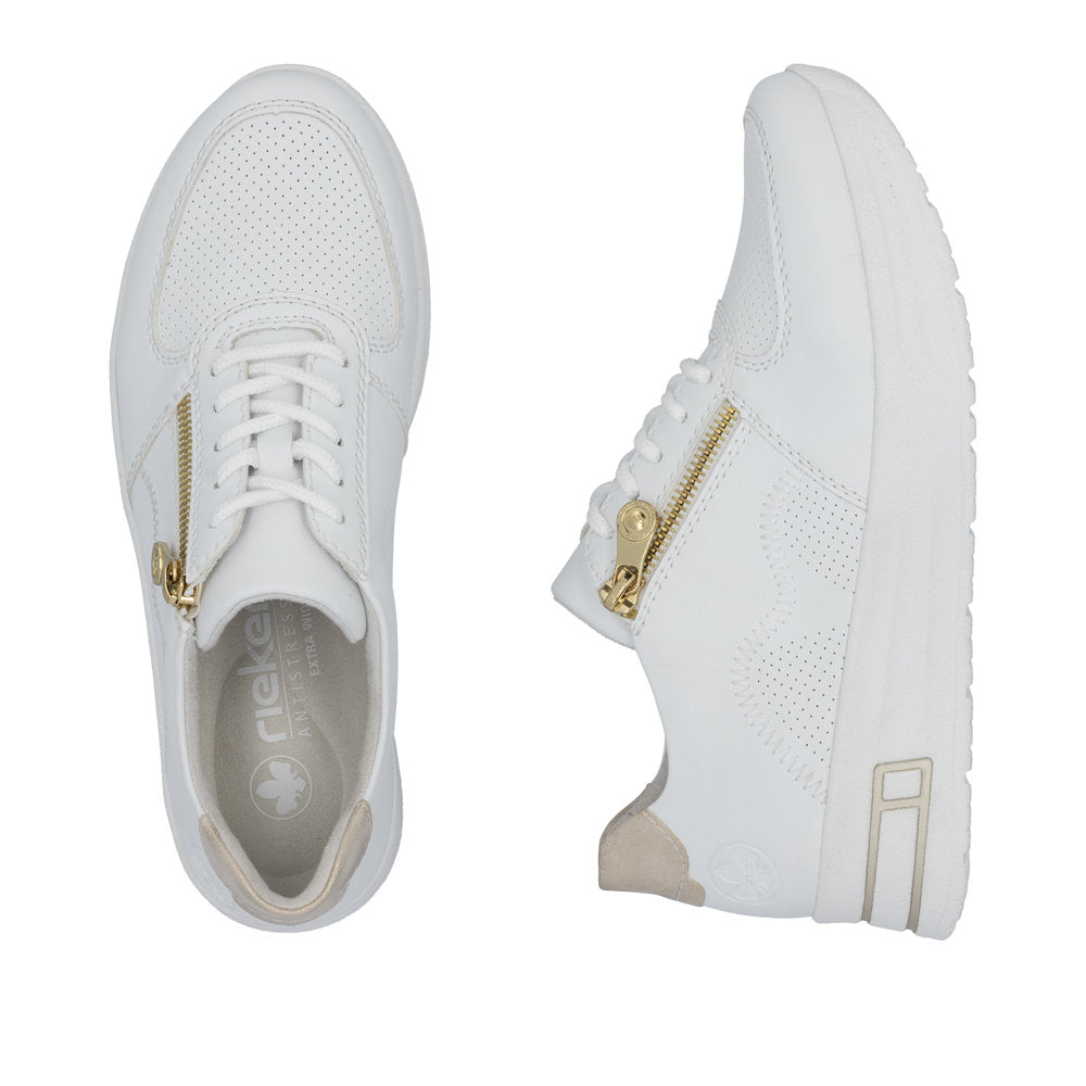 Rieker White Trainer N5932-Footwear-White finn