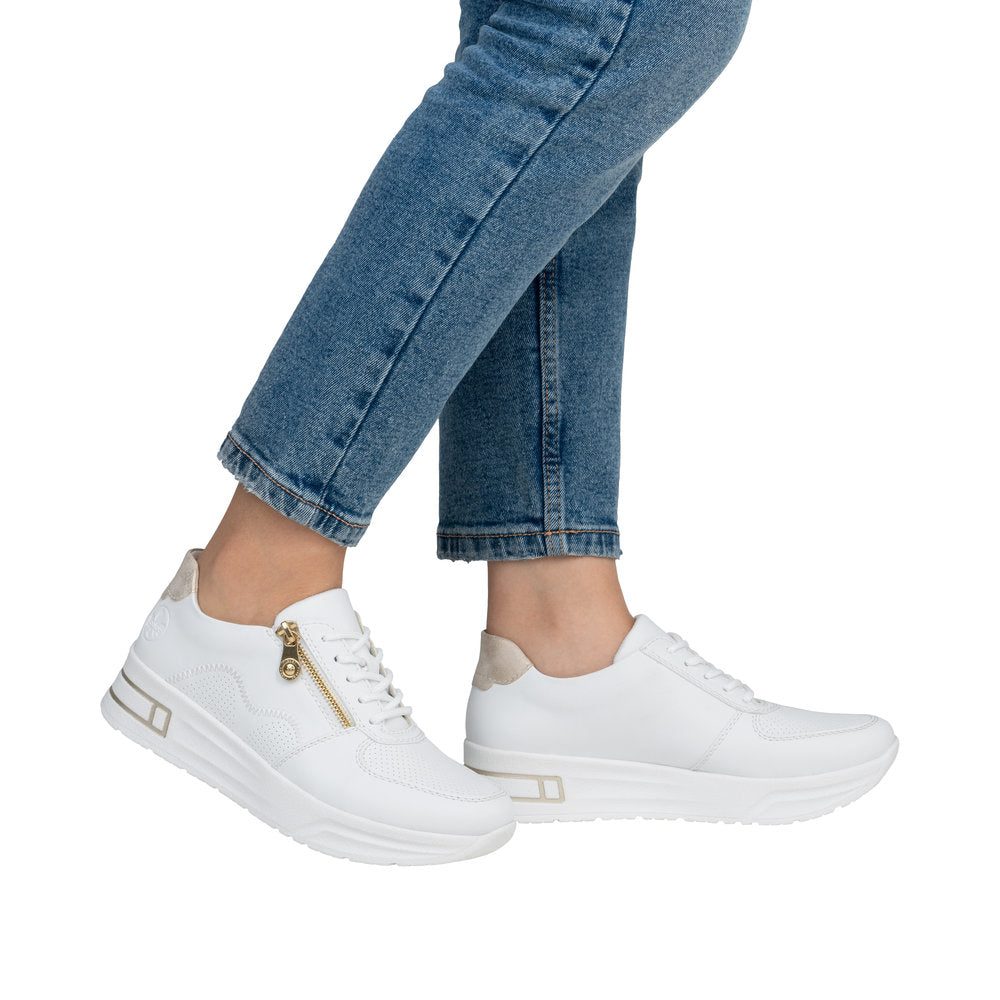 Rieker White Trainer N5932-Footwear-White finn