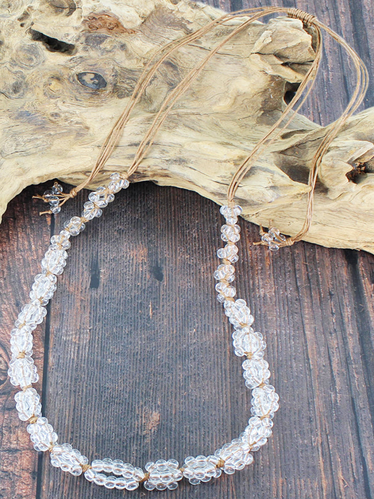 Long Glass Bead Necklace