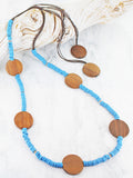 Long Beaded Wooden Necklace-Necklace-White finn