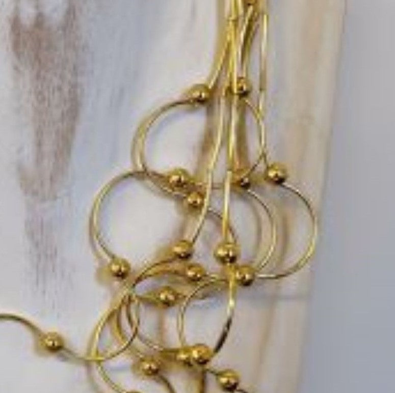 Statement Wire Necklace with Beads-Necklace-White finn