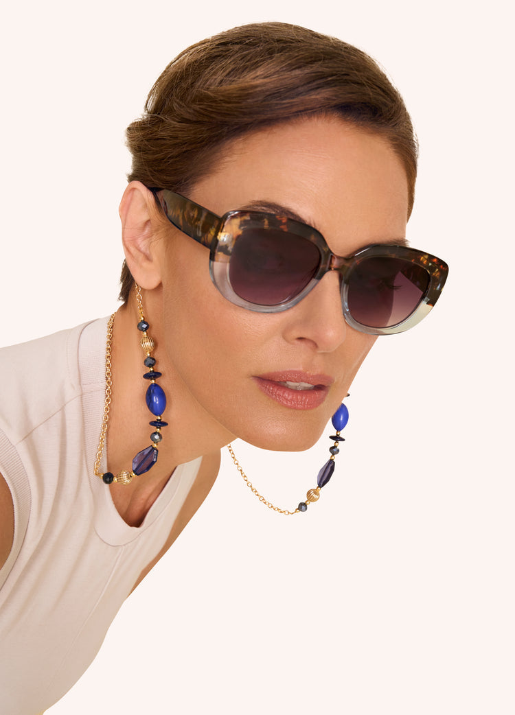 Powder Limited Edition Sunglasses - Polina - Tortoiseshell/Aqua-White finn